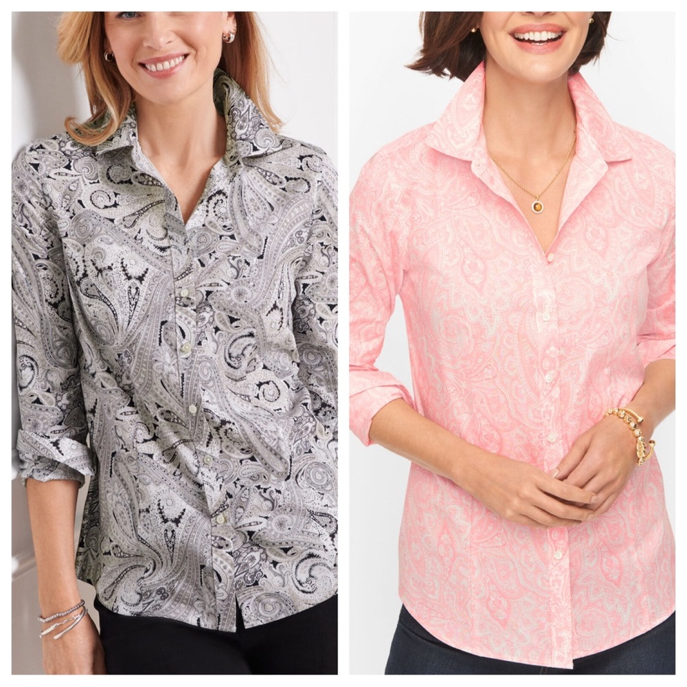 Set of 2 Talbots Long Sleeve Wrinkle Resistant Blouses Size 6